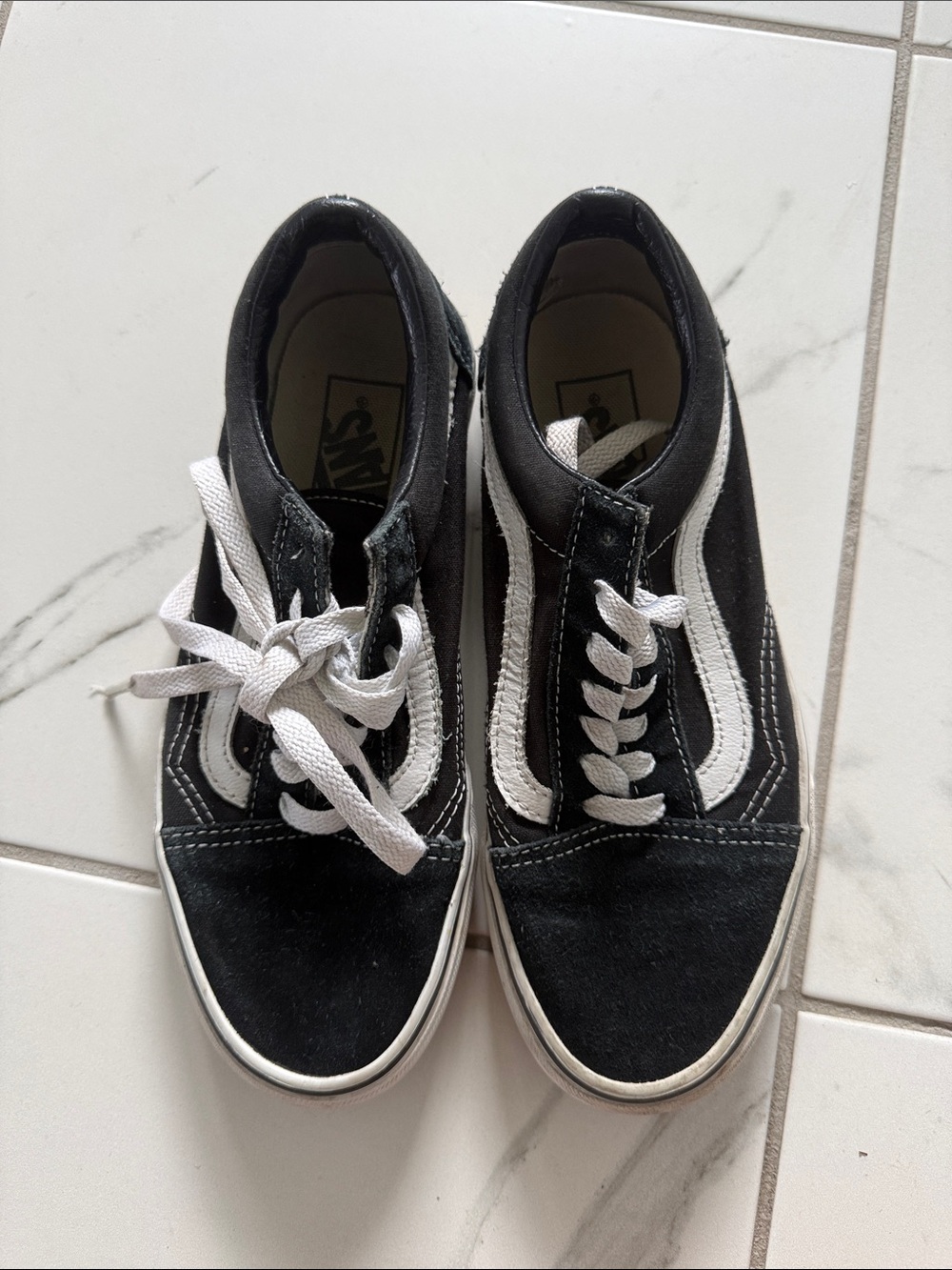 Vans Black & White Low-Top Skate Sneakers